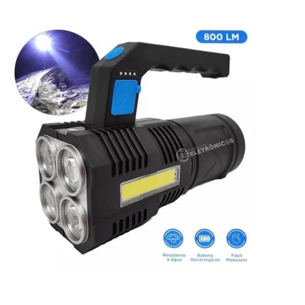 Lanterna Iluminação Luz Led Recarregável 800lm Lt-8934