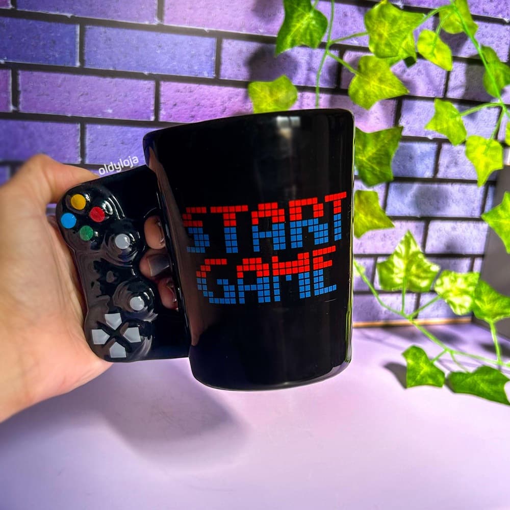 Caneca Gamer Controle de Video Game Cerâmica Presente Criativo