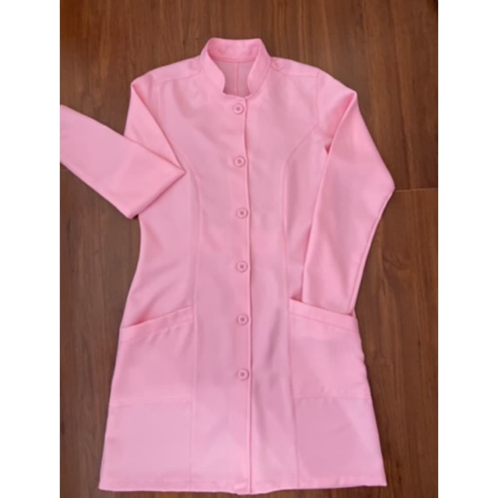 Jaleco Feminino Gola Padre Bordado (enviar o logo particular antes)