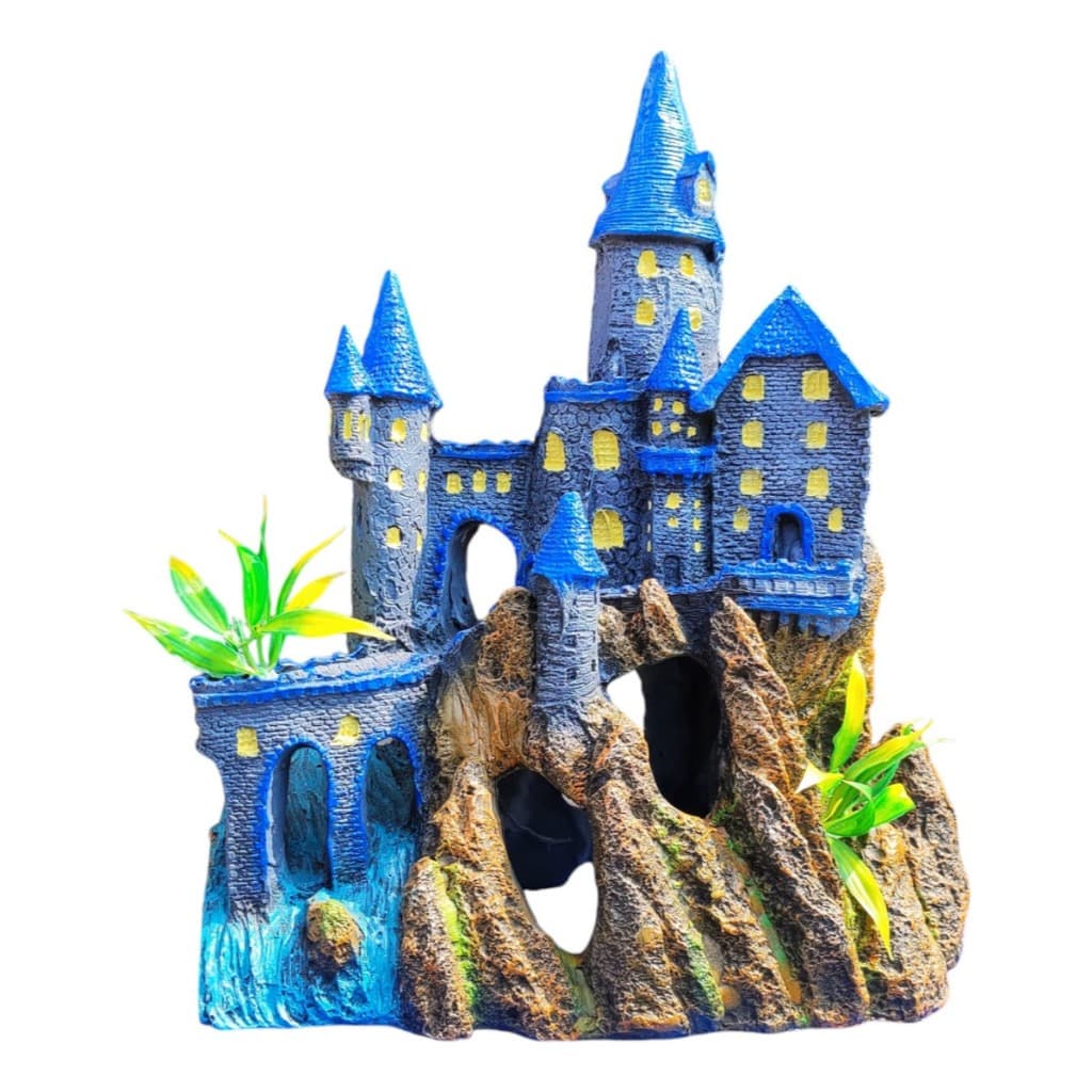 Enfeite Ornamento Aquario Castelo Fundo Do Mar Esconderijo Harry Potter Hogwarts Toca Peixe Resina Decoração
