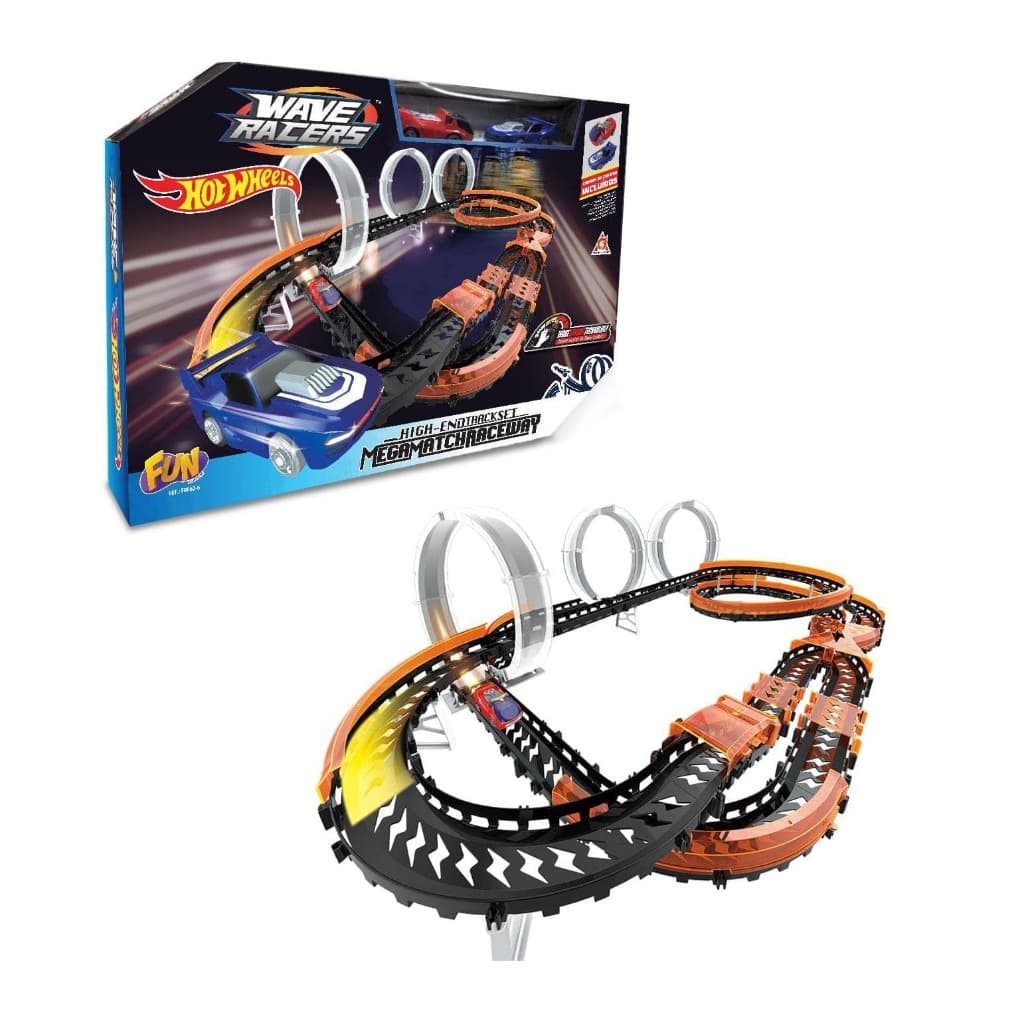 Pista Hot Wheels 3 Looping Wave Racers Mega Match Race Way - Fun