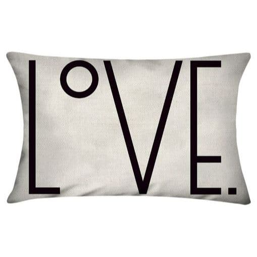Fronha para Travesseiro Com Zíper LOVE - Capa de Travesseiro 70x50cm