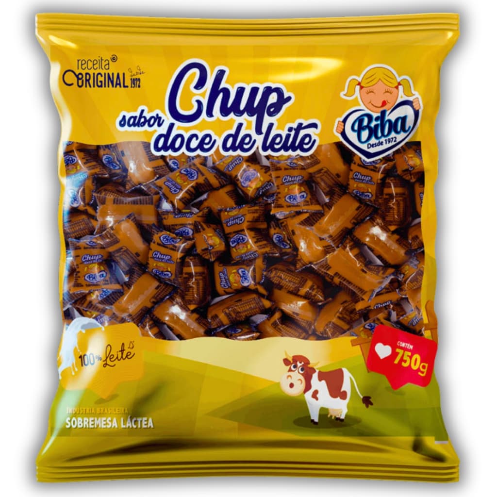Chup Doce De Leite 15g C/50 Unidades 750g Biba