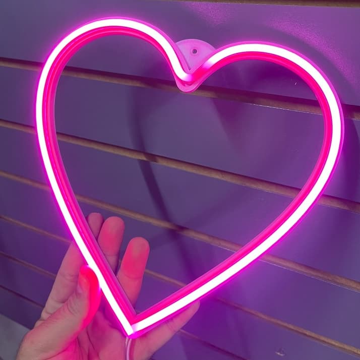 Coração Placa Painel Luminoso Coração Led Neon Lojas Quarto Sala Festa
