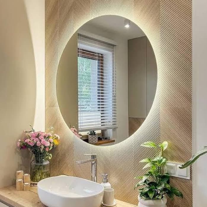 Espelho com Led Decorativo 90x90cm com suporte para instalação