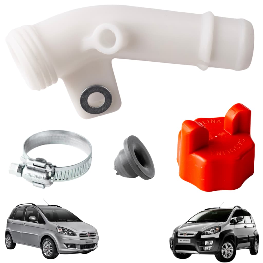 Bocal Gargalo Reservatório Combustível Partida Frio Fiat Idea com Abraçadeira + Tampa + Bucha