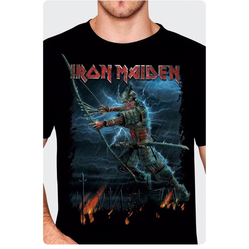 Camiseta rock heavy metal Iron Maiden - Senjutsu Samurai Consulado do Rock