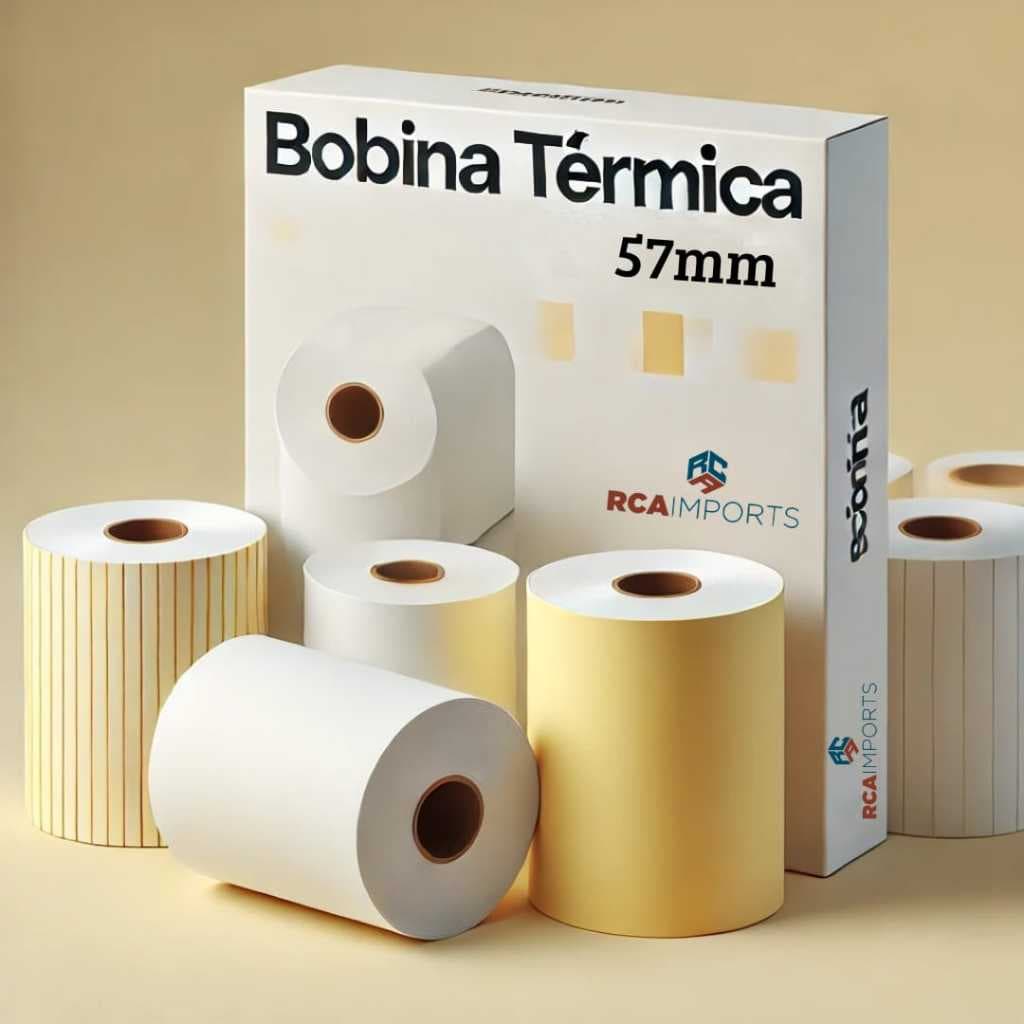 Bobina Térmica 57mm x 15m para Máquina de Cartão e Relógio de Ponto