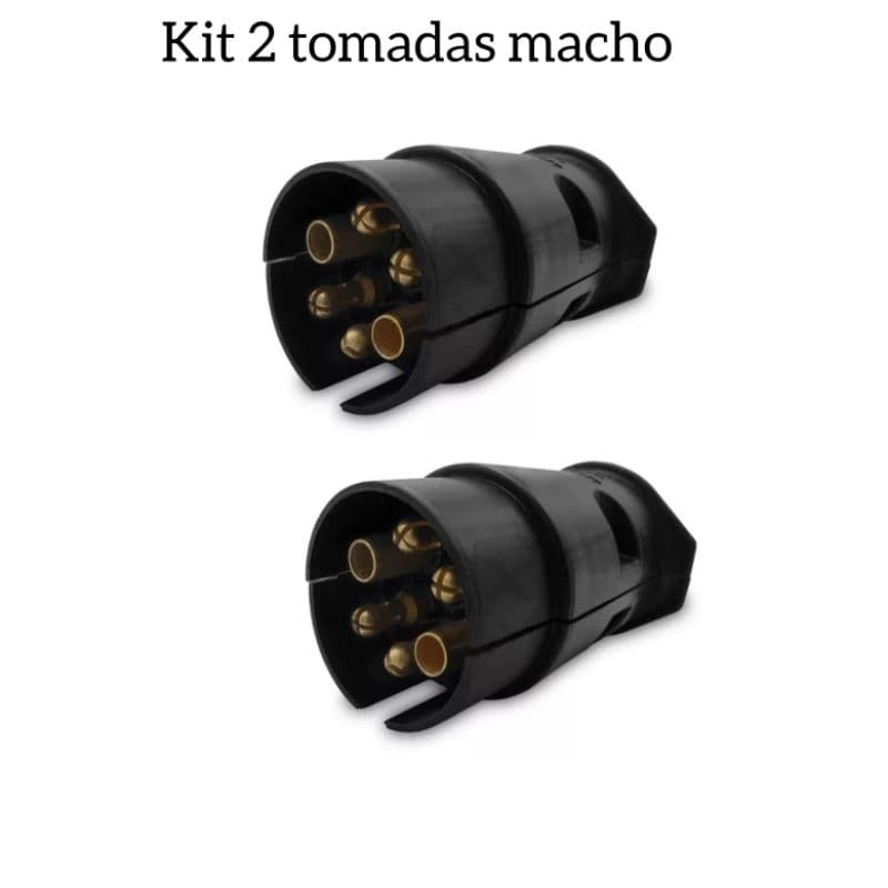 tomada Macho plug carretinha reboque kit 2 tomadas macho reboque trailer