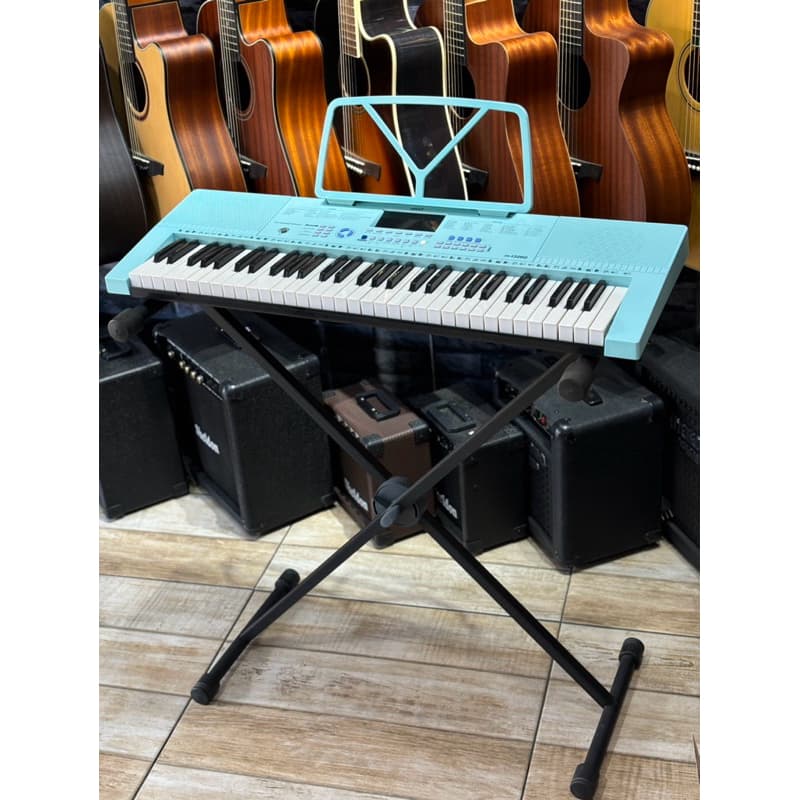Teclado Musical piano Estudante Profissional C/teclas Luminosa Mxt Cor Azul 110v/220v + suporte teclado em X