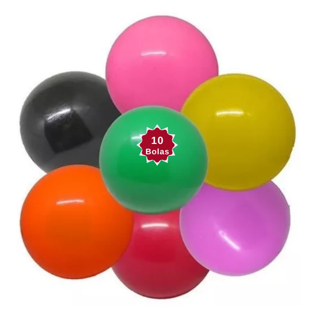 10 Bola Bolinha Colorida Lisa P/ Pet Cães Gatos