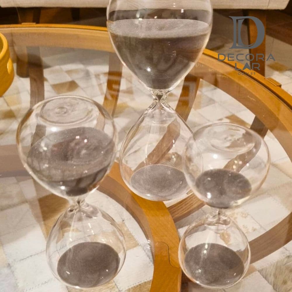Ampulheta de Vidro Decorativa Temporizador de Areia 5 15 30 Minutos Decoração Casa