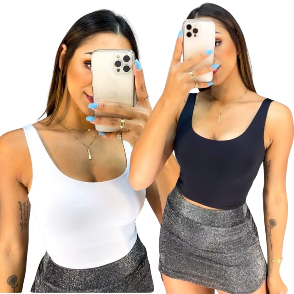 Cropped Regata Tecido Ribana Modelo Básico