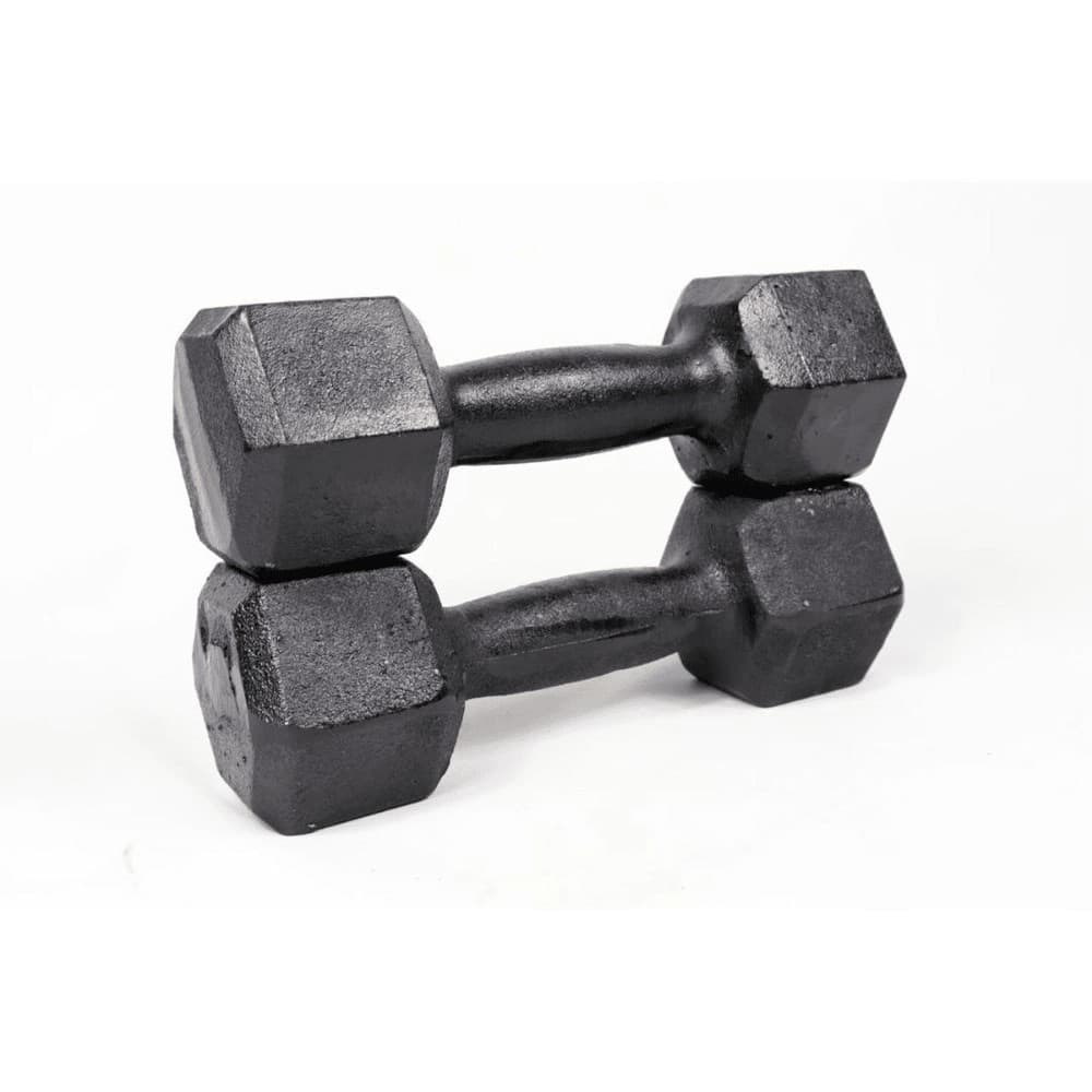 PAR HALTER SEXTAVADO DE 10KG FERRO FUNDIDO PARA TREINO E MUSCULAÇÃO