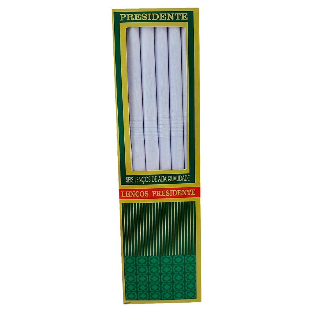 Lenços Masculinos Presidente De Bolso 41cm 100% Algodão -  6 Unidades