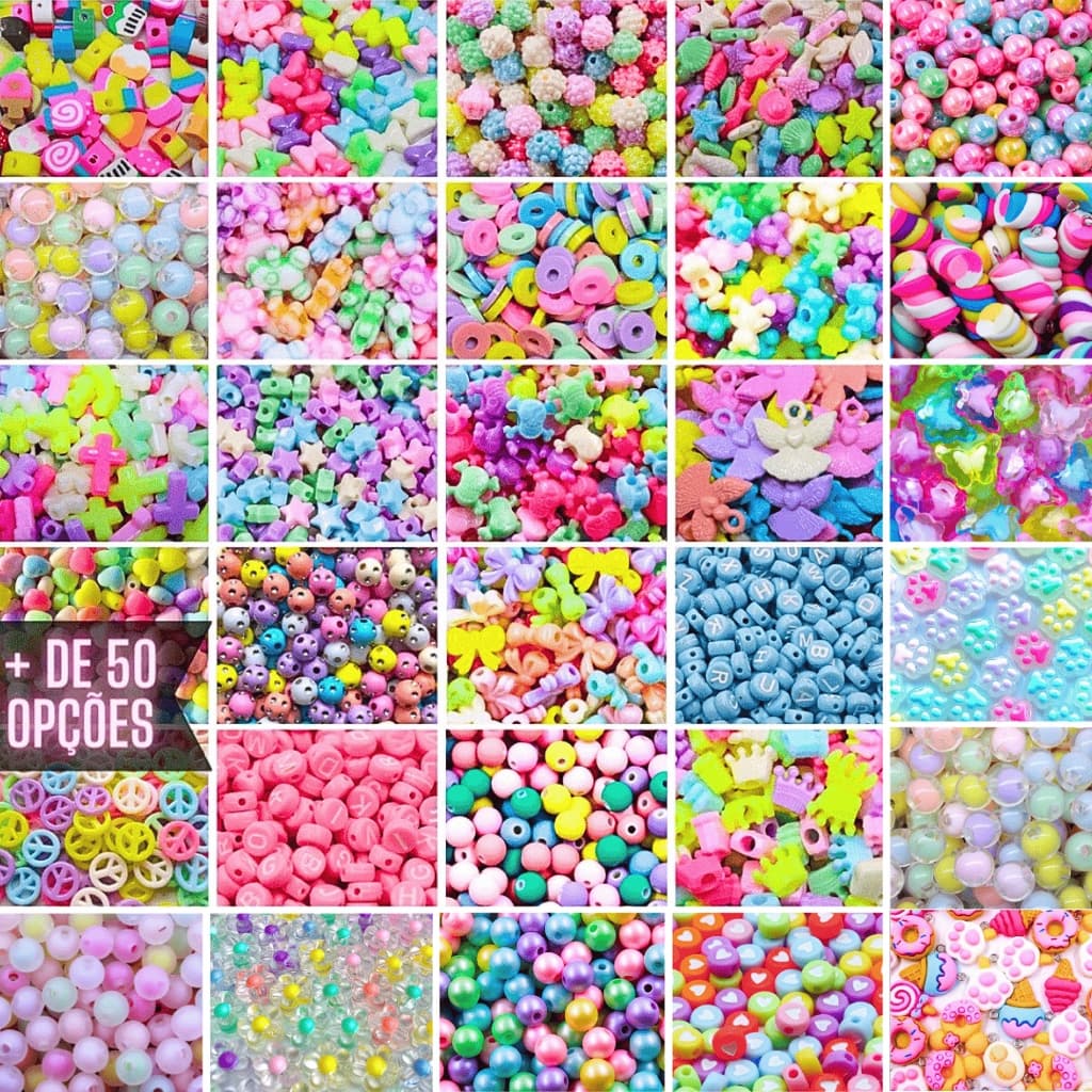 Entremeio Miçanga Pulseira Cores Candy Monte Bola Miçanga Colar Pingente