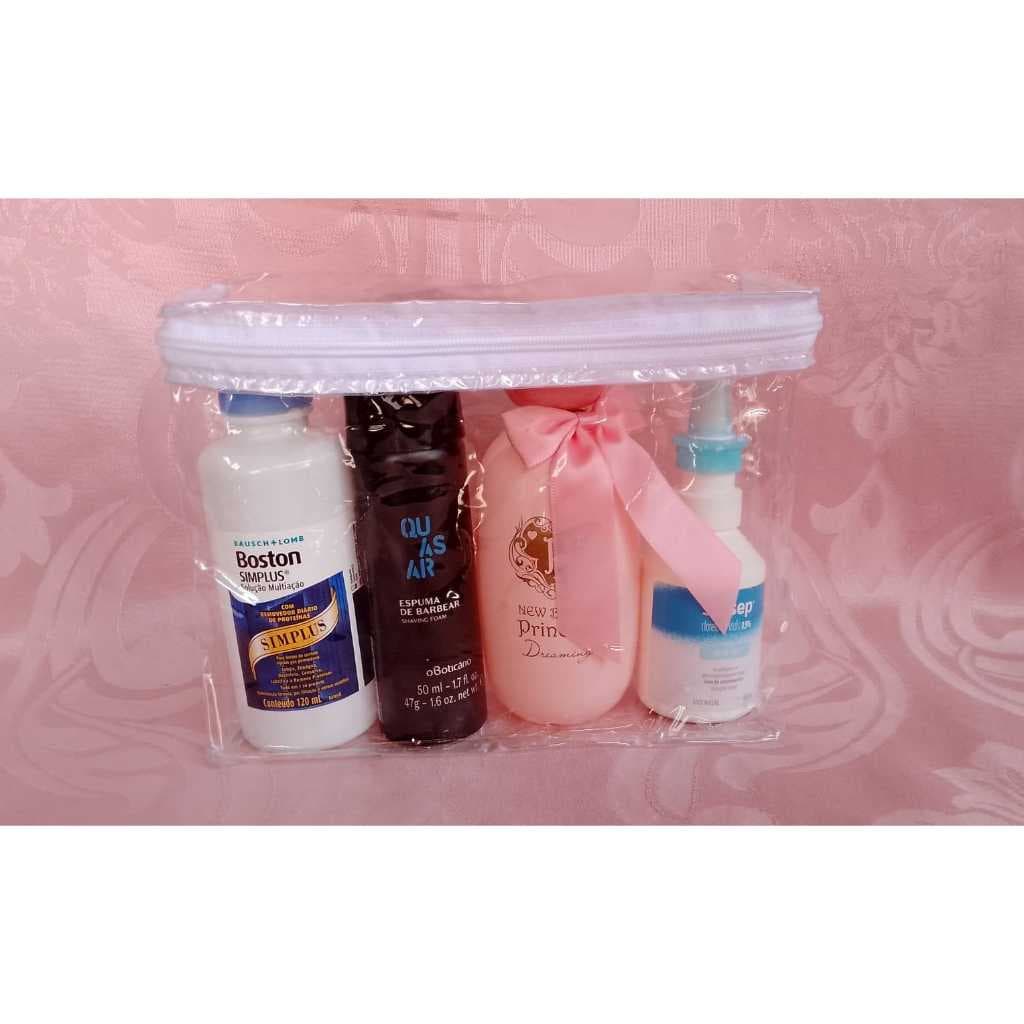 Necessaire de Pvc Transparente Multiuso com zíper kit 2pçs
