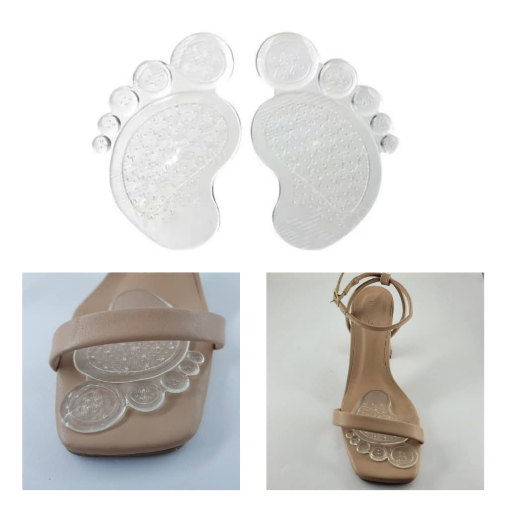 Par de Palmilha Protetora Gel Silicone Plantar Pés Pezinho