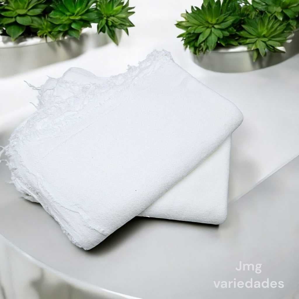Kit 8 Pano De Chao Premium  Branco Alvejado Grande 66 X 41 100% Algoão