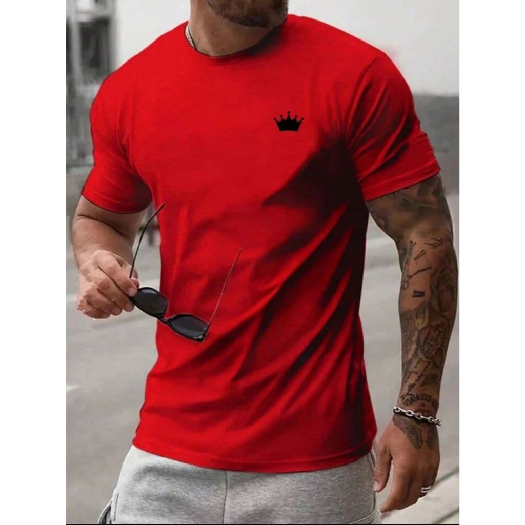 Camisa Camiseta Masculina Básica Coroa 100% Algodão Malha 30.1
