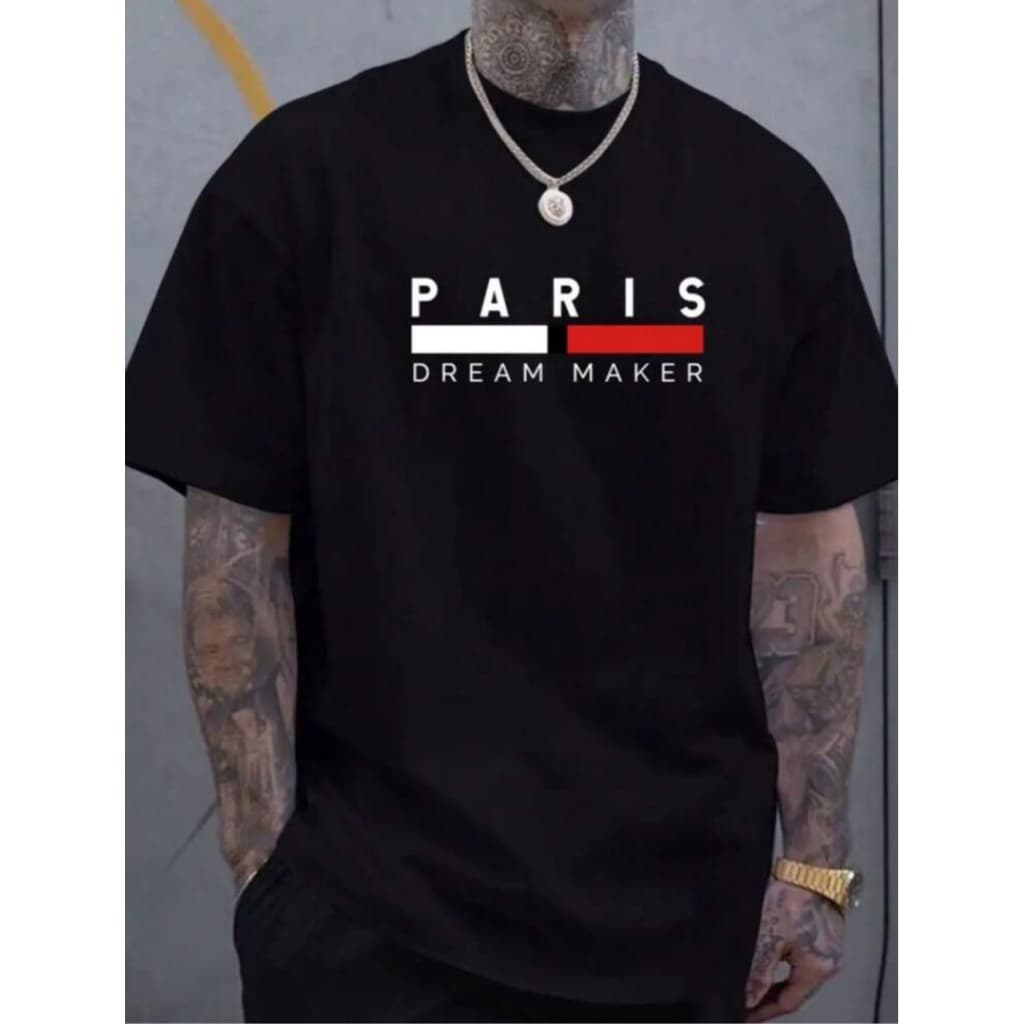 Camisa Camiseta Masculina Estampada Paris StreetWear Básica Malha 30.1