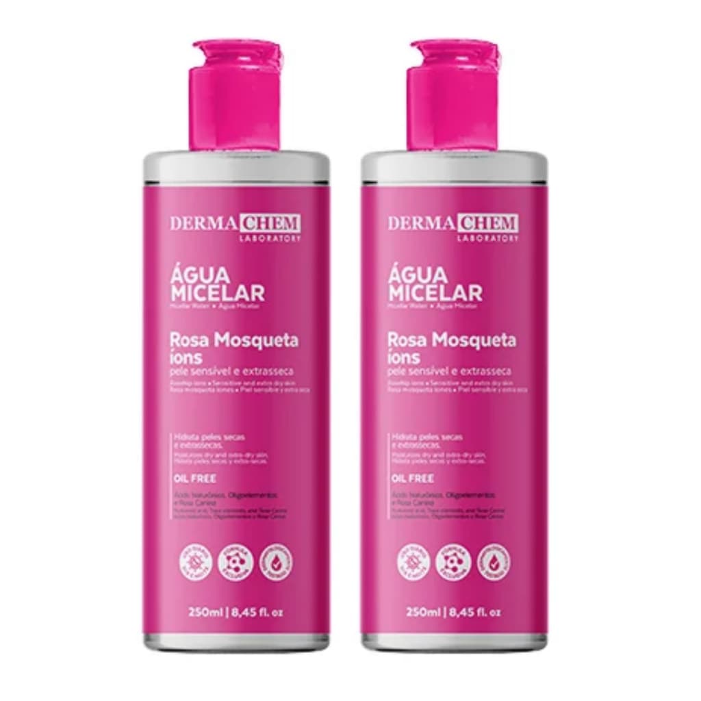 Dermachem Kit Com 2 - Água Micelar Rosa Mosqueta Íons 250ml