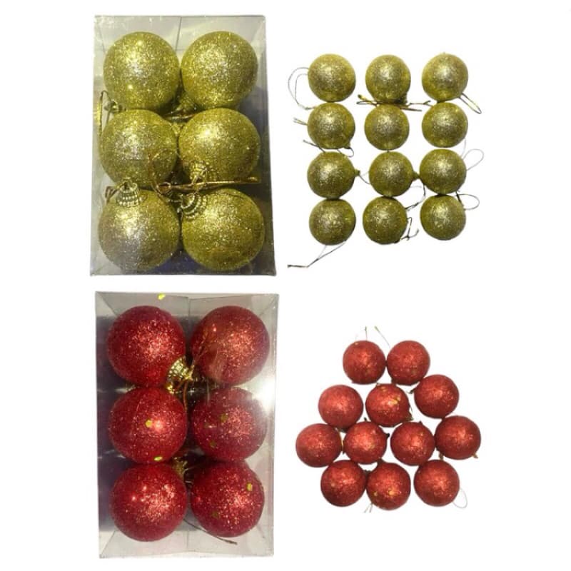 Bola de Natal com 24 Bolinhas de 4cm Vermelha ou Dourada Enfeite Natalino Decoracao para Arvore
