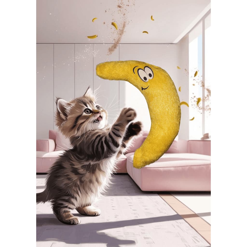 Diversão em Forma de Banana! Dona Banana com Catnip - Brinquedo para Gatos