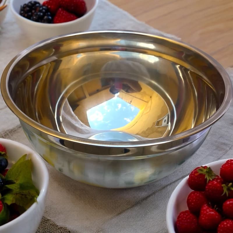 Bacia Tigela Redonda 2,2L OU 4L  de Inox - Cozinha Versátil e Moderna Prata