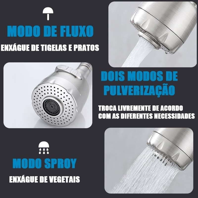 Torneira Gourmet Cozinha Bancada Mesa Pia Cano Inox Flexível