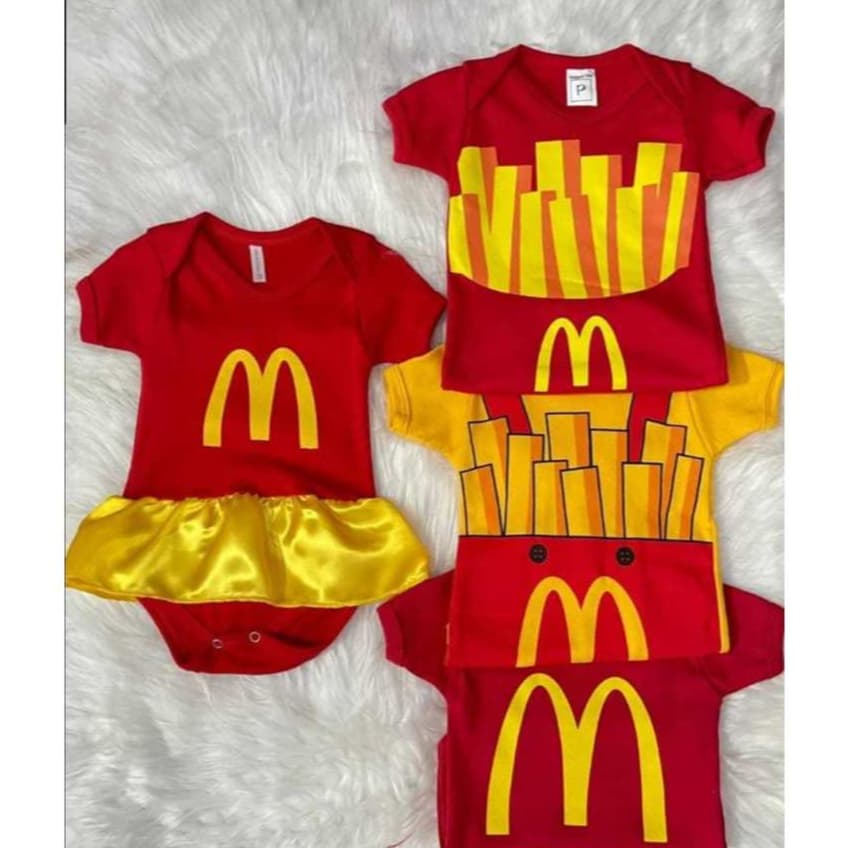 Body Temático Mesversário Mc Donald's Bebê Menina/Menino - Diversos