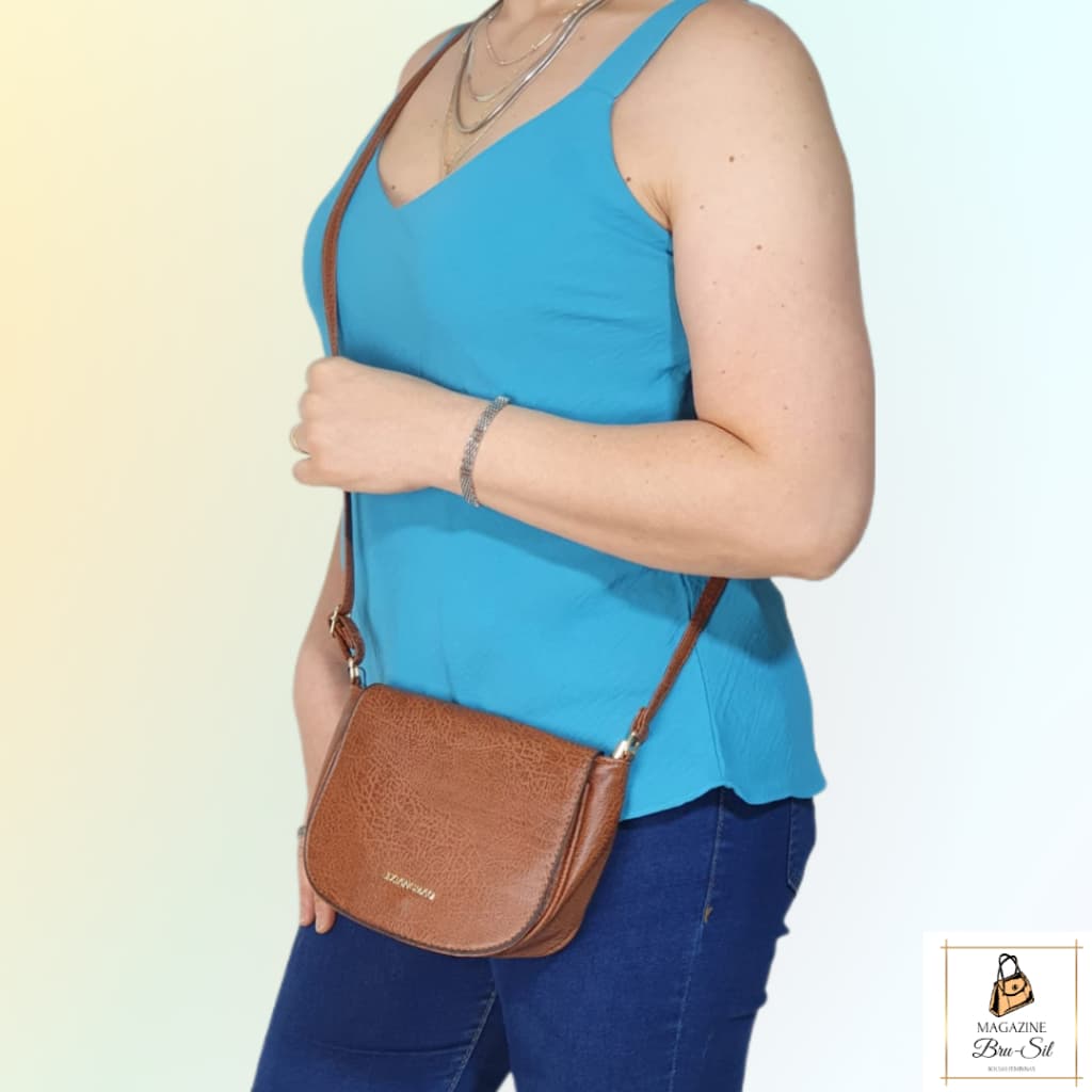 Bolsa Feminina Transversal Pequena Alça Regulável Sintético Porta Celular Com Zíper Fecho Magnético Tendência Blogueira