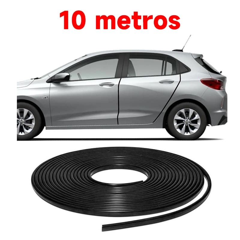 10 metros Borracha Protetora para Porta de Carro e Bordas Veiculo Universal Carro Preto Fosco