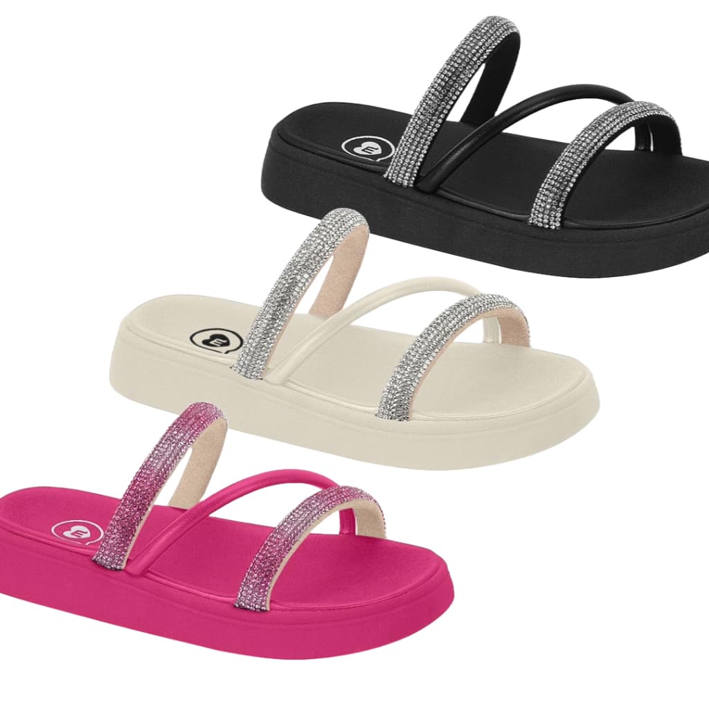 Sandália Para Menina, Sandália Papete infantil , Chinelo Menina,Papete Molekinha com strass