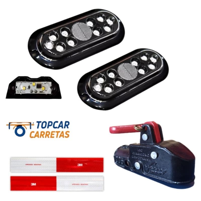 kit led Para carretinha reboque munheca e faixa refletiva 3m completo reboque peças carretinha