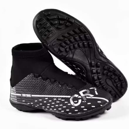 Chuteira Society Cr7 Footbaal Cano Alto Unisex Colada e Costurada