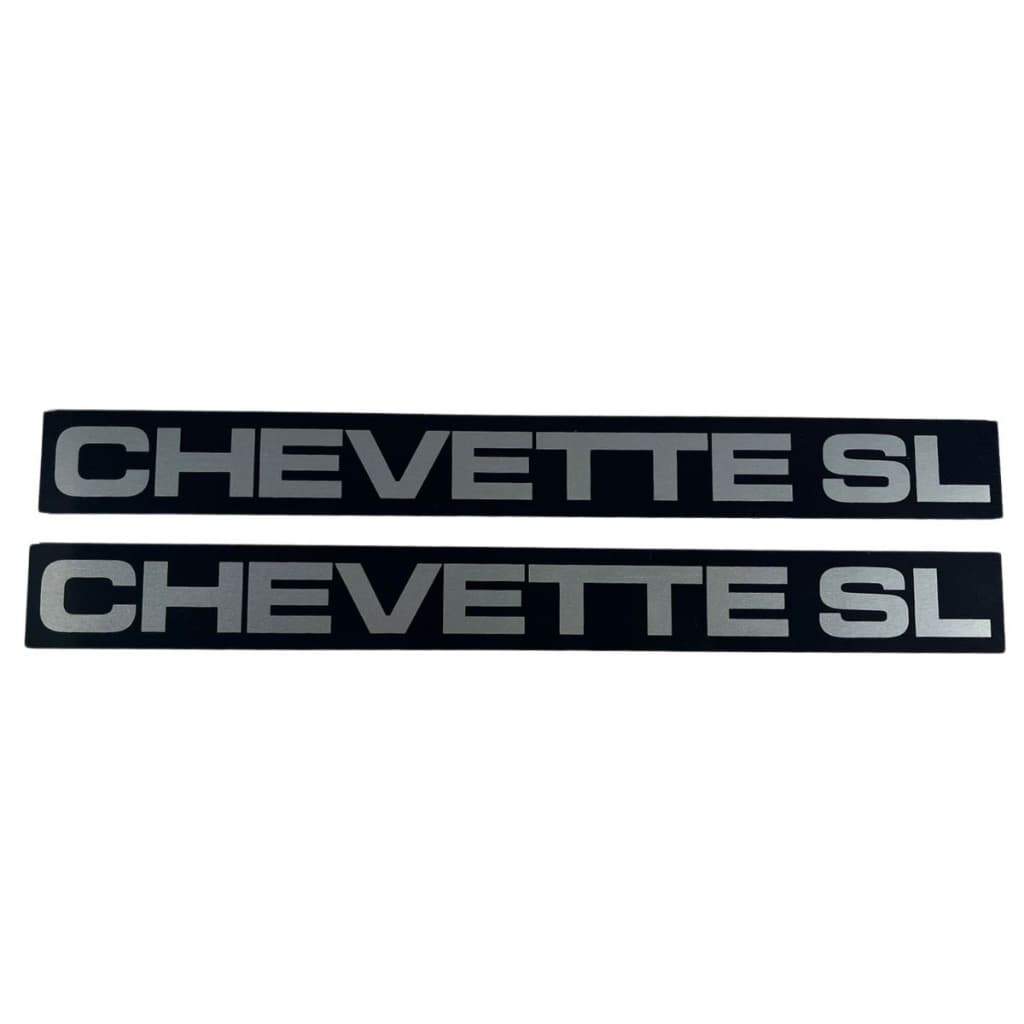2 Plaqueta Emblema Aplique Chevette Sl Alumínio - 28 X 3cm