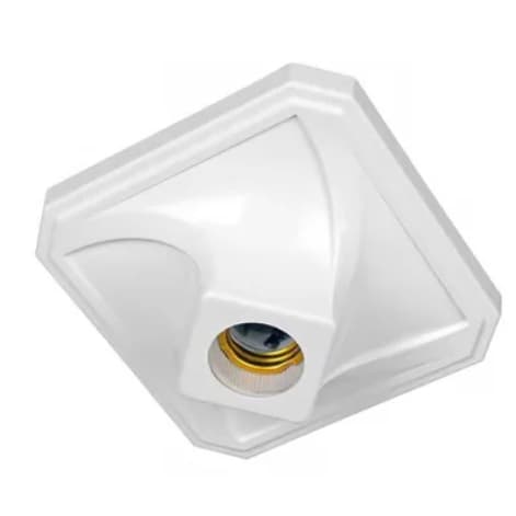 PLAFON COM SOQUETE PORCELANA QUADRADO BRANCO