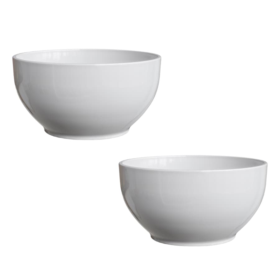 Par De Tigelas 500ml Cumbuca Para Servir Açaí Feijoada Caldos Sopas Porcelana Branca
