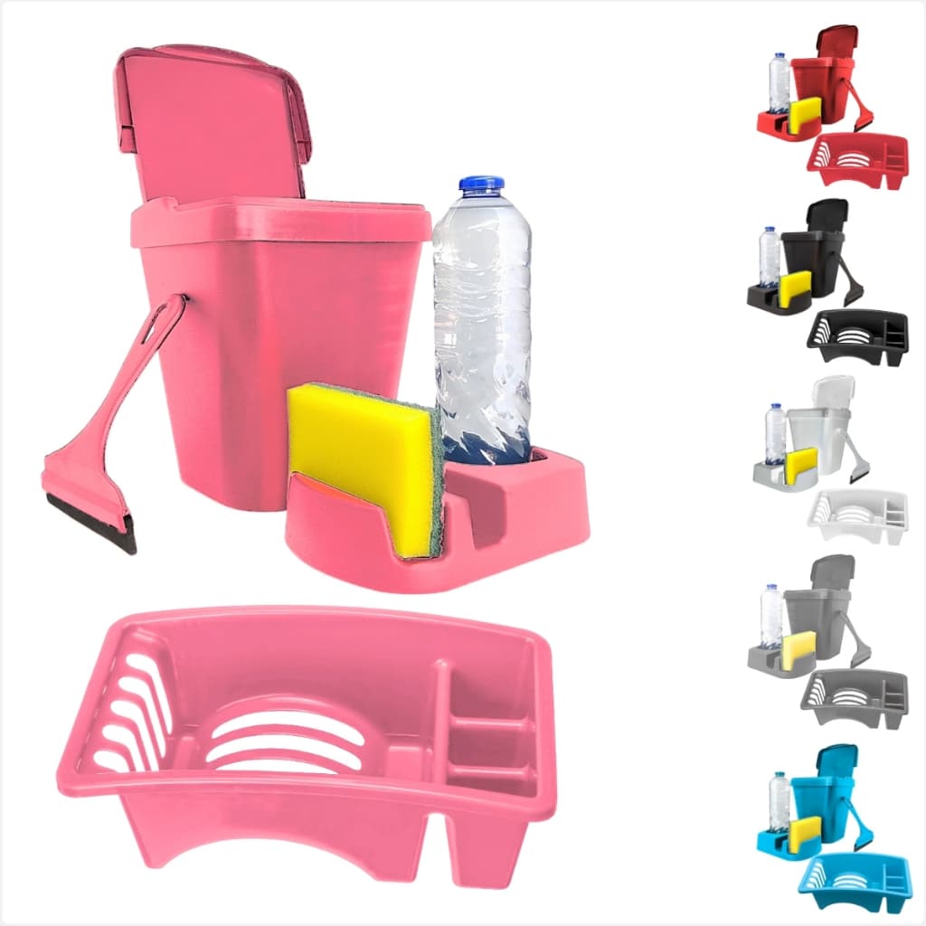 Kit Porta Detergente Escorredor de Louças Rodo de Pia Lixeira Cozinha Area Gourmet Banheiro