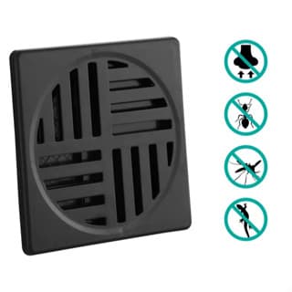 Ralo Anti-inseto 15x15cm Automático Quadrado Preto