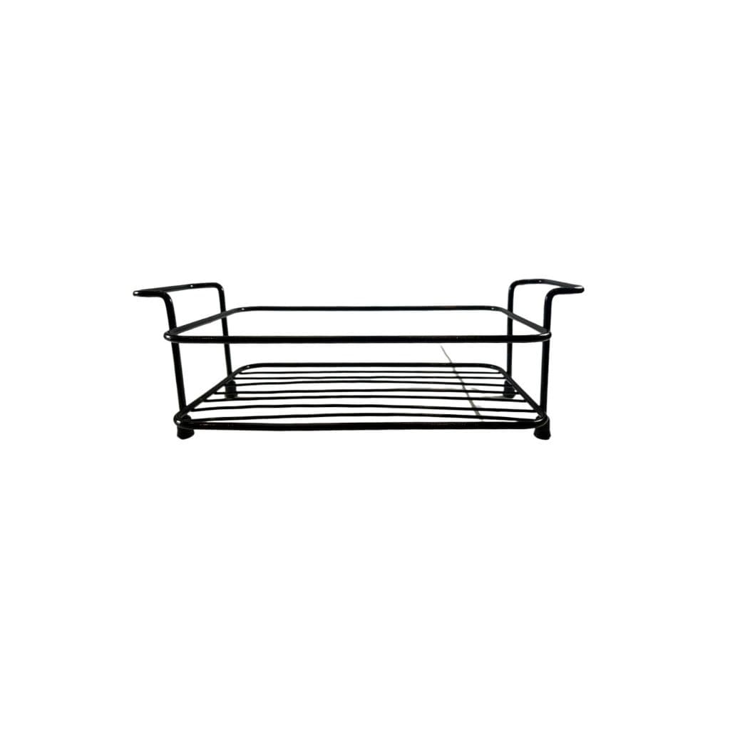 Suporte Porta Tempero Preto Mesa Prateleira Cromado