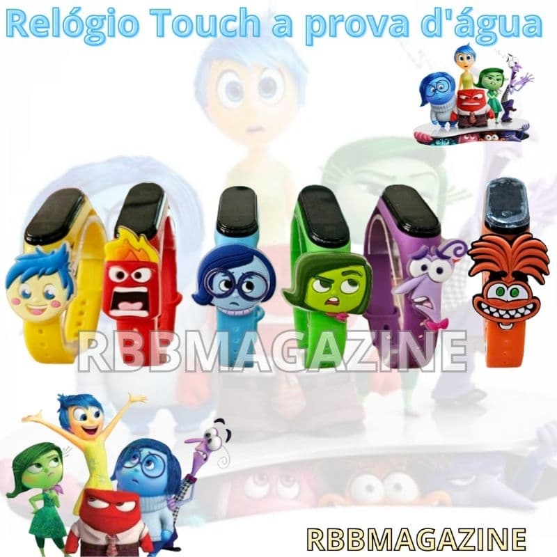 Divertidamente - Relógio de Pulso Infantil digital Alegria, Nojinho, Ansiedade, Raiva, Inveja, Medo personagens