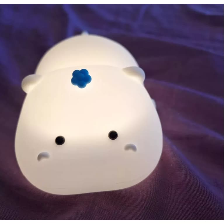 Luminária Abajur de Silicone Noturna  Sensor De Touch hipopotamo Fofa Recarregável De USB LED