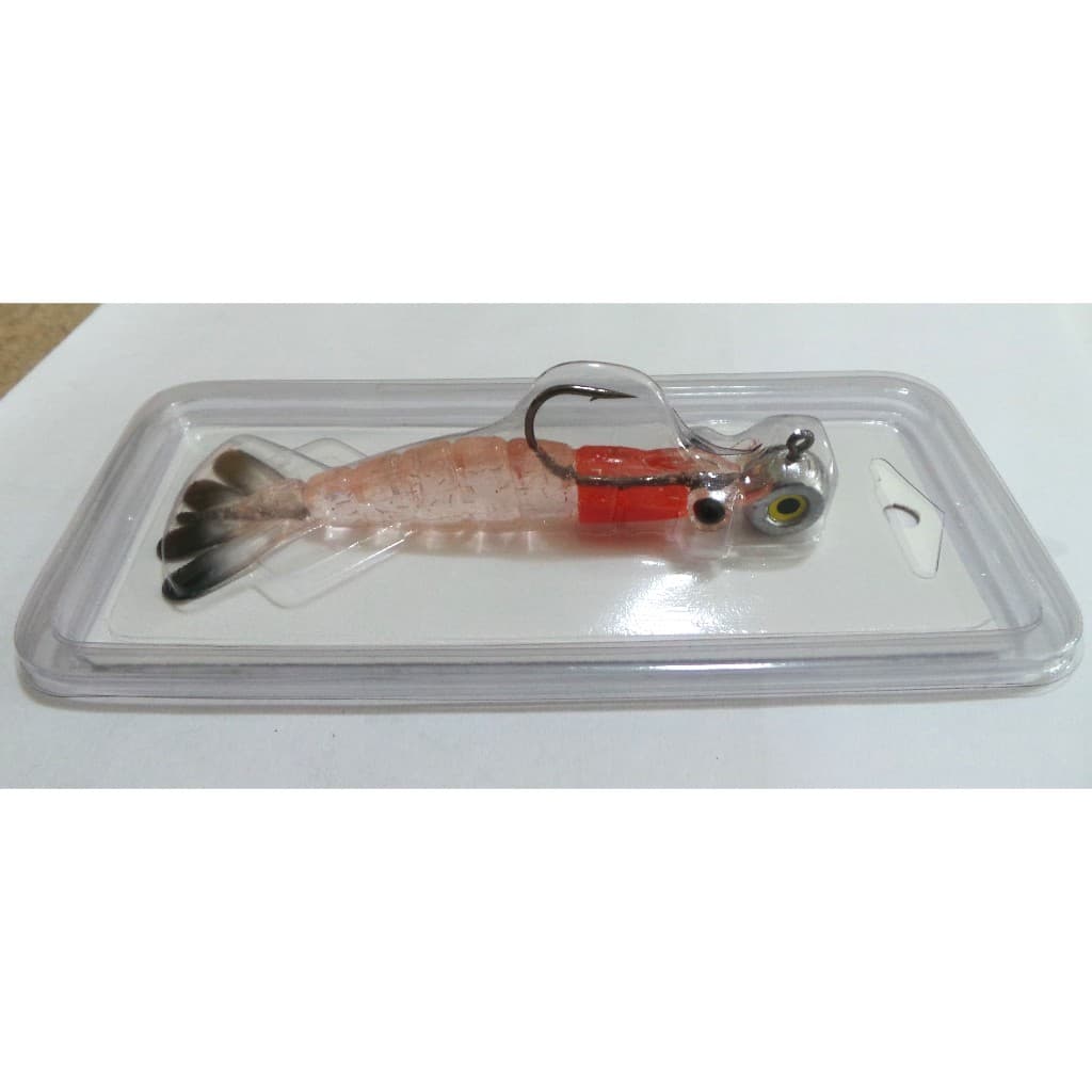 Camarão Artificial 10 cm Ovado Premium Jig 3/0 10 G Blister - Robalo Corvina Tucunaré Garoupa