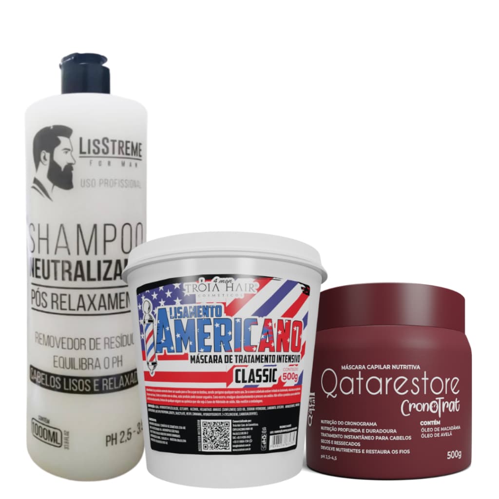 KIT ALISAMENTO AMERICANO + MASCARA NUTRITIVA