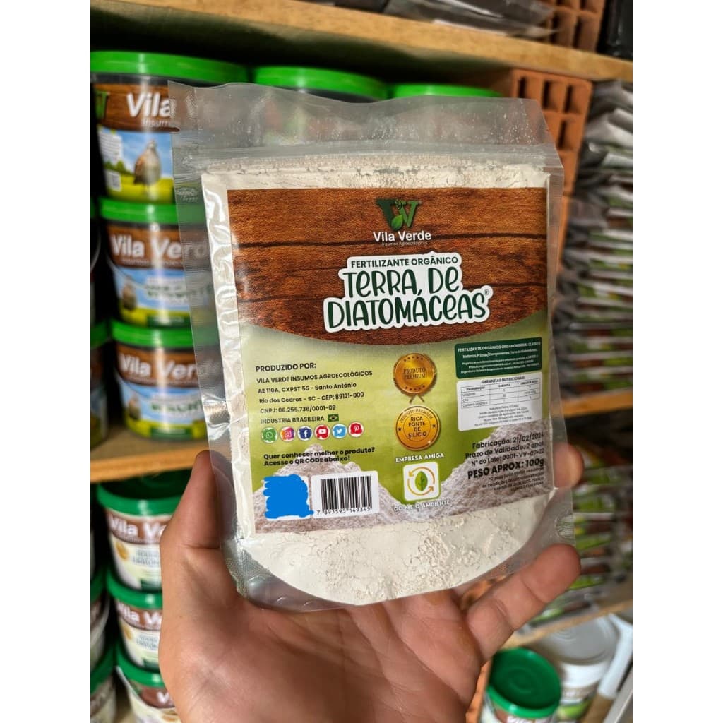 Fertilizante Orgânico TERRA DIATOMÁCEAS  100G - Fortalece, Protege e Previne de Fungos e Bactérias!