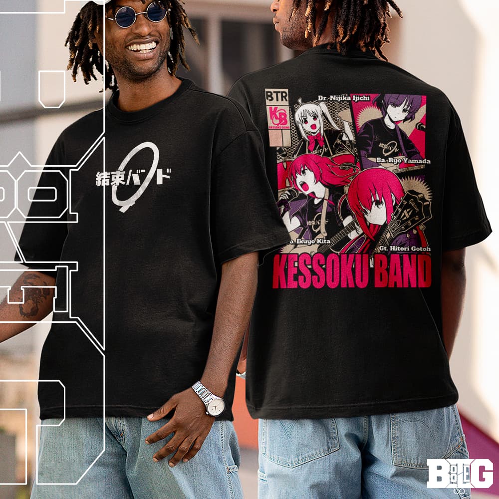 Camiseta Basica e OVERSIZED Bocchi the Rock Kessoku Band Btr Anime Rock N Roll Unissex
