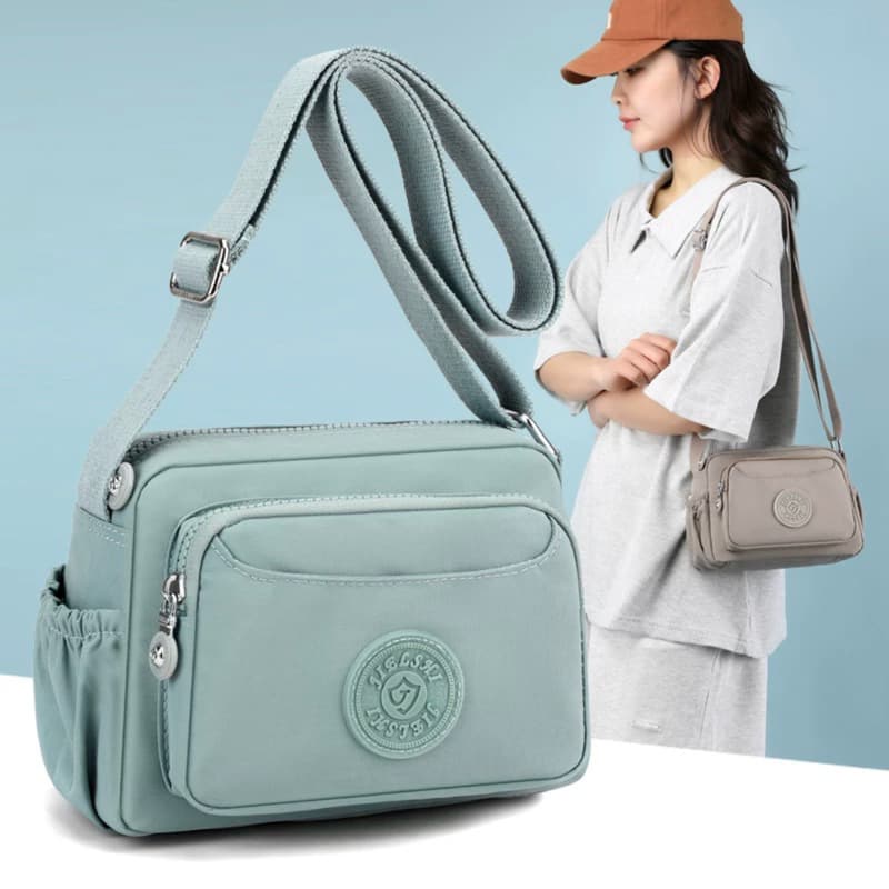 Bolsa Feminina Grande Crossbody De Ombro Com Alça Transversal 3 Divisória Multifuncional