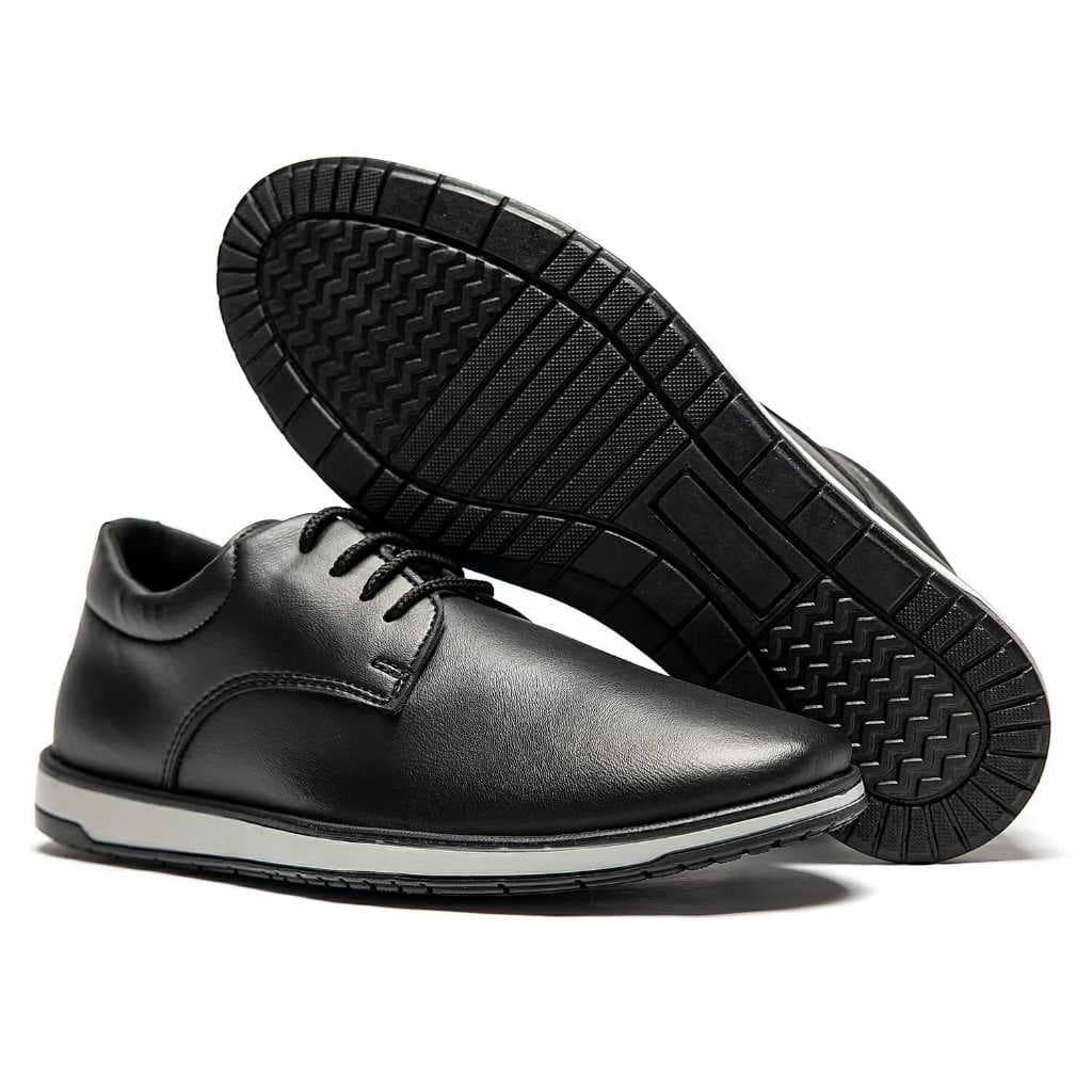 Sapato Social Preto Masculino Oxford  Sapato Casual Derby Confortável Antiderrapante Elegante Estiloso